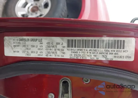 2012 Ram 2500 Laramie из США, поврежденный, VIN 3C6UD5KL3CG174470